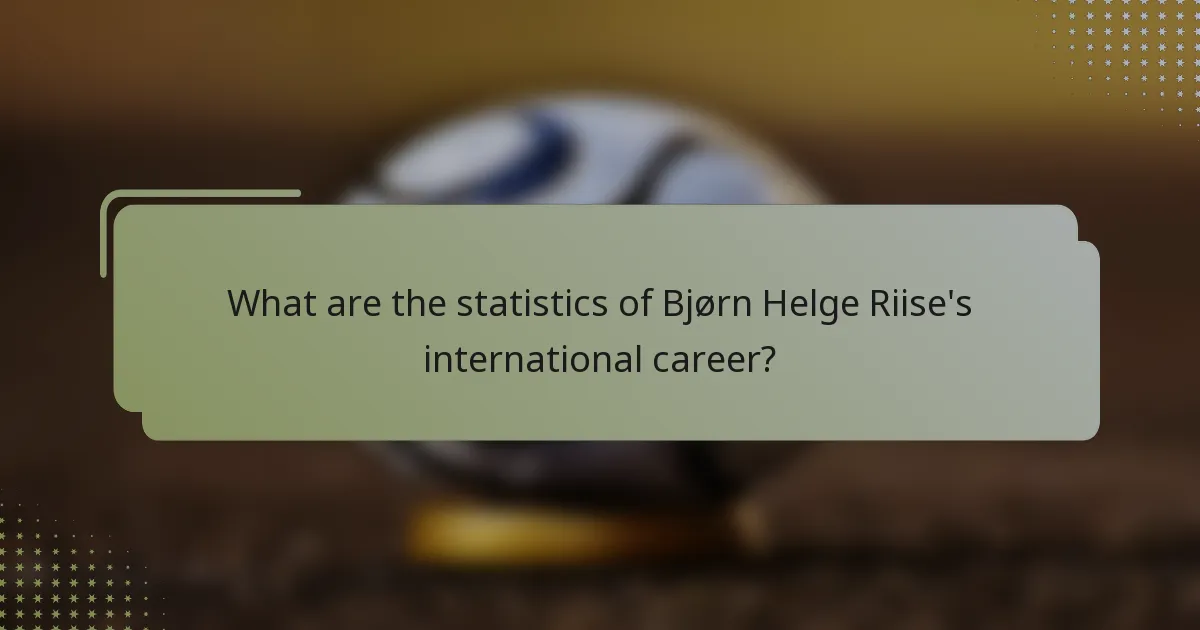 What are the statistics of Bjørn Helge Riise's international career?