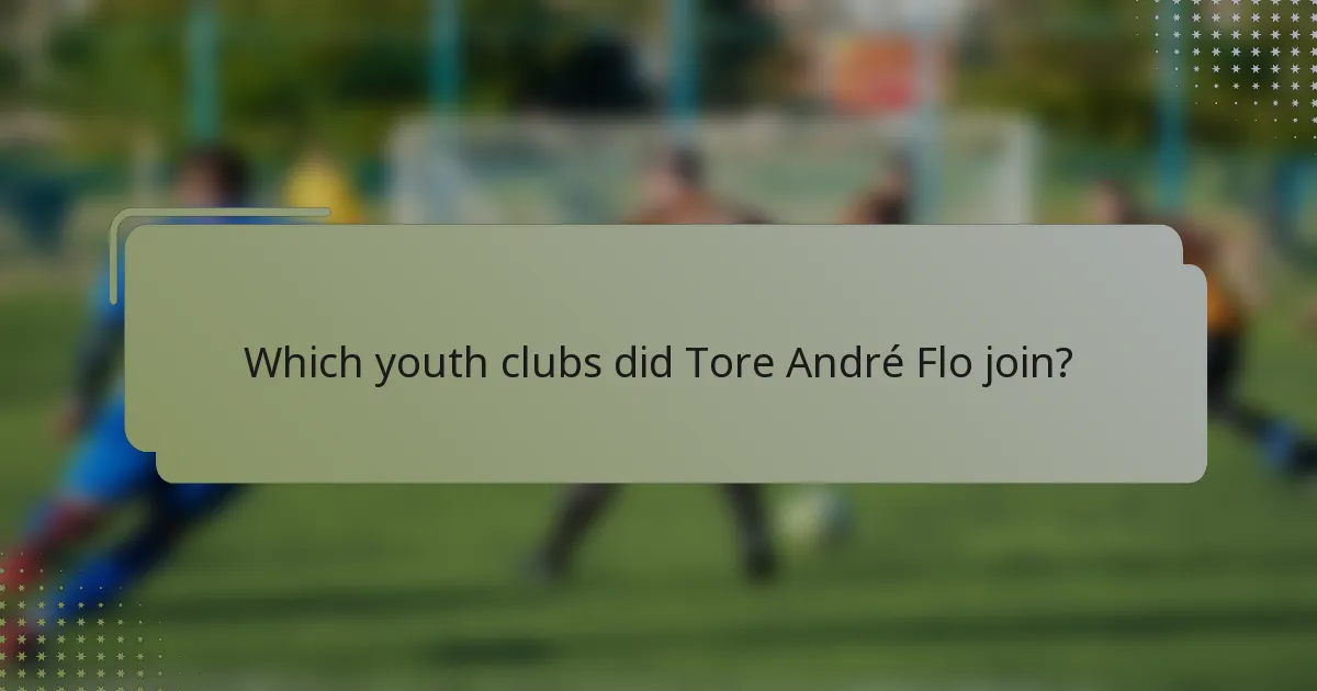 Which youth clubs did Tore André Flo join?